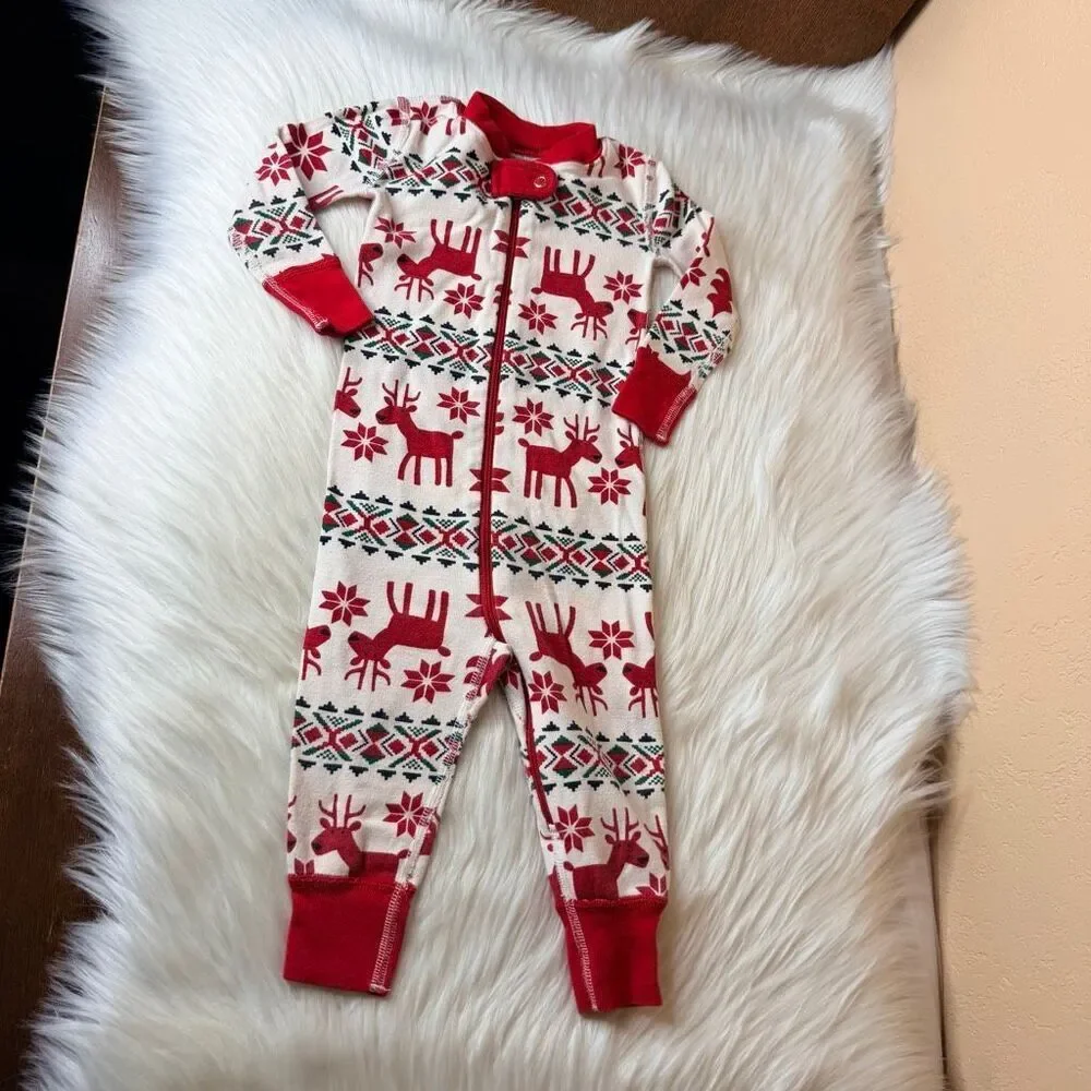 Hanna Andersson Holiday Dear Deer HannaJams™ Sleeper Size 75/12-18 Months